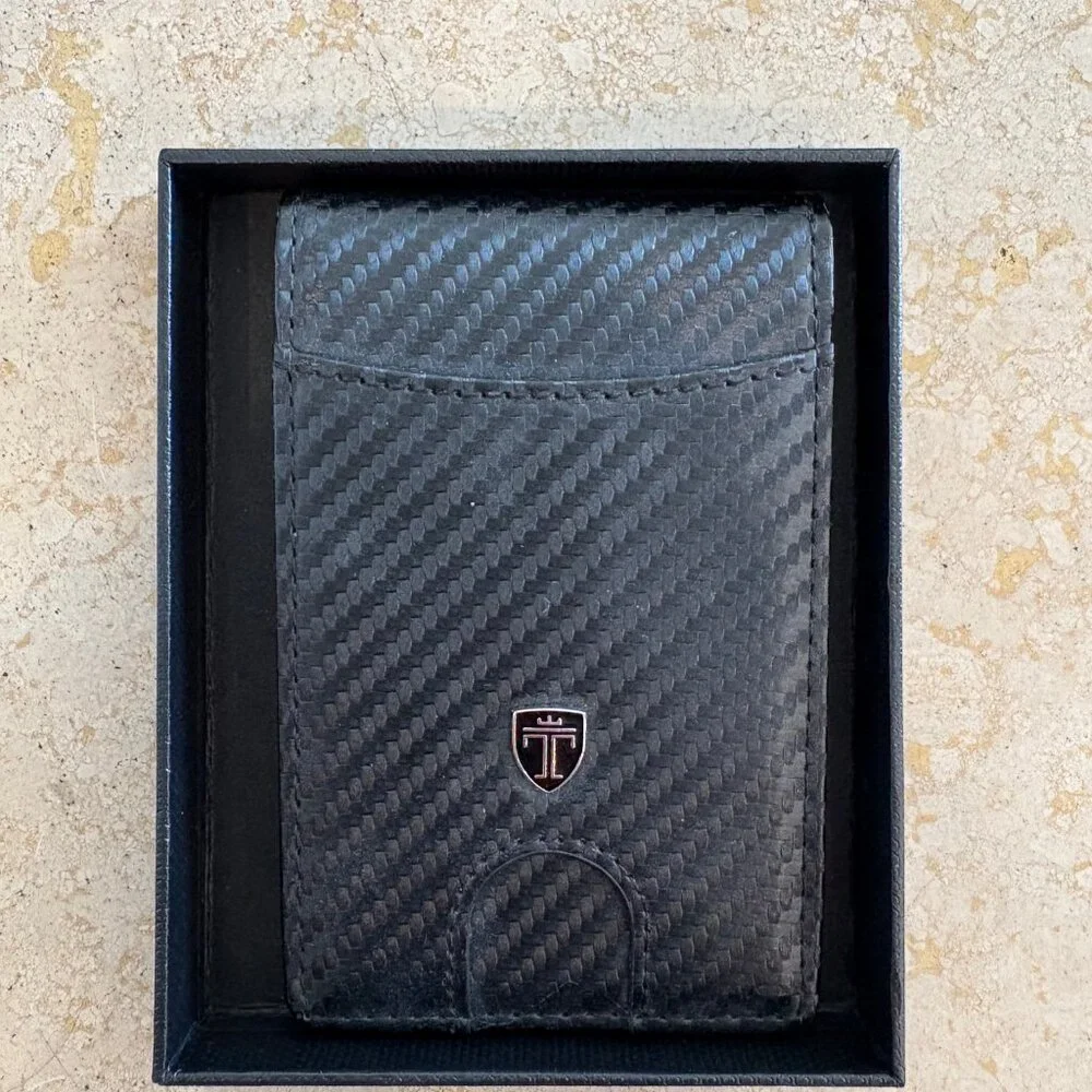TRAVANDO Men's Slim Wallet RFID Blocking Money Clip Bifold Credit Card Holder